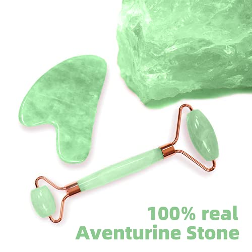 Gua Sha Facial Tool - Nature Jade Stone Guasha Massage Tool - Nature Jade Sto...