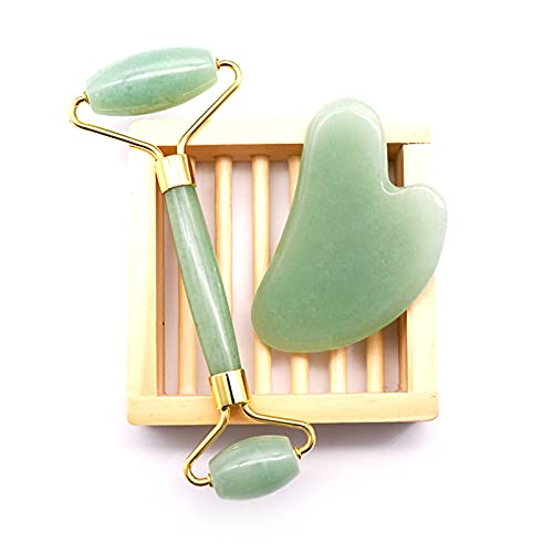 Gua Sha Facial Tool - Nature Jade Stone Guasha Massage Tool - Nature Jade Sto...