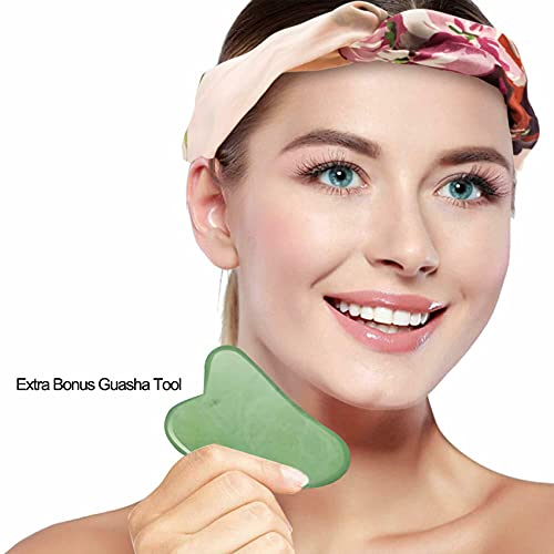 Gua Sha Facial Tool - Nature Jade Stone Guasha Massage Tool - Nature Jade Sto...