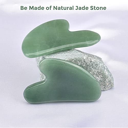 Gua Sha Facial Tool - Nature Jade Stone Guasha Massage Tool - Nature Jade Sto...