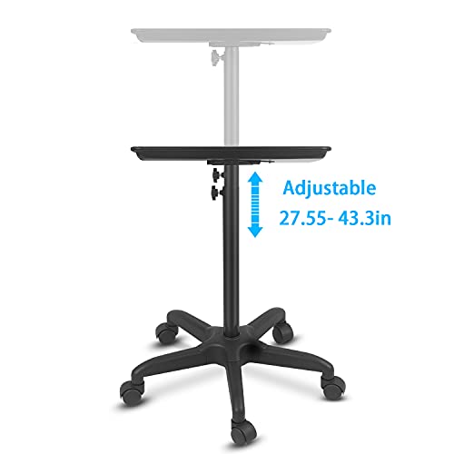 FLOLXNB Salon Tray Cart Premium Aluminum Tattoo Tray Rolling Trolley Adjustab...