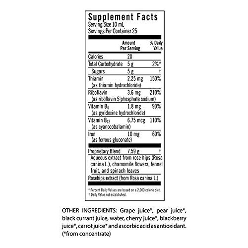 FLORA - Floravital Iron & Herbs, Gluten Free, Vegan, Liquid, by Salus, 8.5 Fl Oz