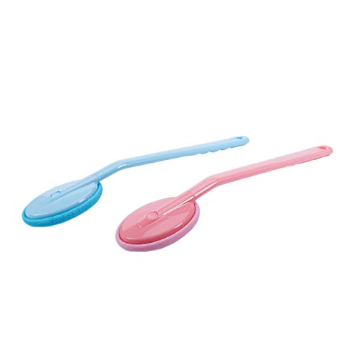 Fltaheroo 2 Pink & Blue Back Rubs & Massager Bath Brush Easy Lotion Applicato...