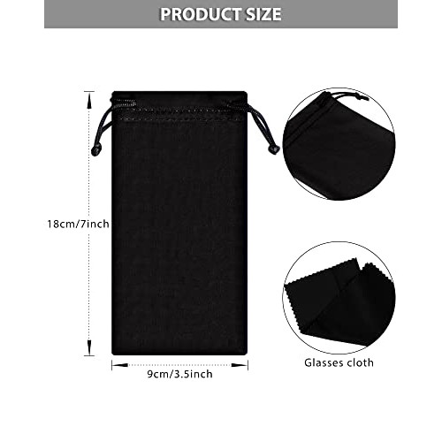 40 Pack Microfiber Case Pouch Bag Glasses Sunglasses Case with 2 Pieces Clean...