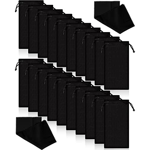 40 Pack Microfiber Case Pouch Bag Glasses Sunglasses Case with 2 Pieces Clean...
