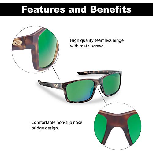 Flying Fisherman 7706TAG Freeline Polarized Sunglasses, Matte Tortoise Frame,...