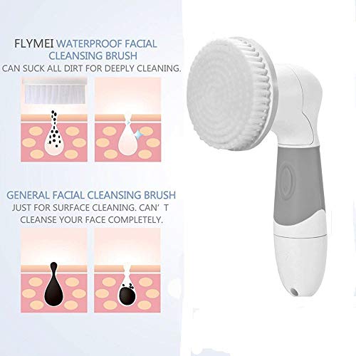 FLYMEI Facial Brush Skin Cleansing, 7 Brush Heads for Facial Cleaning and Exf...