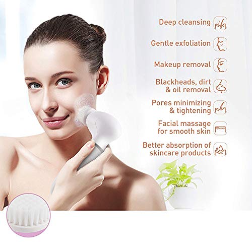 FLYMEI Facial Brush Skin Cleansing, 7 Brush Heads for Facial Cleaning and Exf...