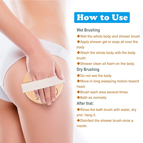 Shower Brush, Body Brush, Body Scrubbers for Wet or Dry Brushing, Back Brush ...