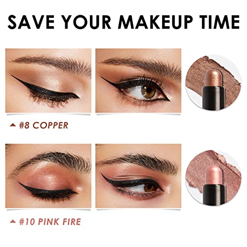 FOCALLURE 2 Pcs Cream Eyeshadow Stick,Shimmer Eyeshadow Pencil Crayon,High Pi...