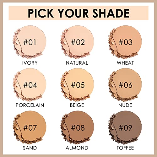 FOCALLURE Flawless Pressed Powder, Control Shine & Smooth Complexion, Pressed...