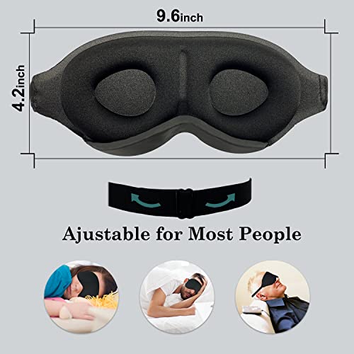 Sleep Mask for Women Men, Focuswell Weighted Eye Mask 3D Blindfold Blackout S...