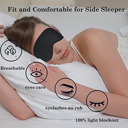 Sleep Mask for Women Men, Focuswell Weighted Eye Mask 3D Blindfold Blackout S...