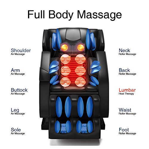 FOELRO Full Body Massage Chair,Zero Gravity Shiatsu Recliner with Air Bags,Ba...