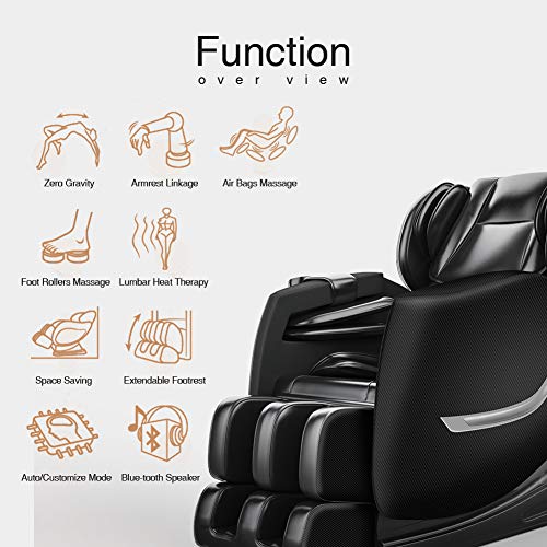 FOELRO Massage Chair Zero Gravity Full Body Shiatsu Recliner with Heating Bac...