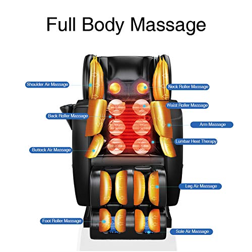 FOELRO Massage Chair Zero Gravity Full Body Shiatsu Recliner with Heating Bac...