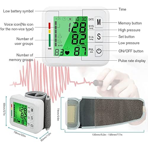 FOJOC Wrist Blood Pressure Monitor -Automatic BP Cuff Automatic BP Machine fo...