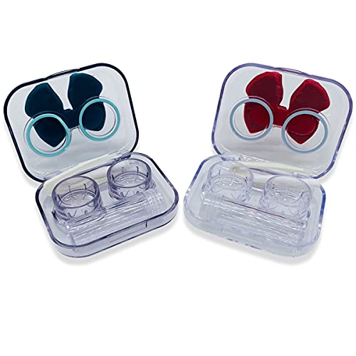 Folaxshoo 2 Pack Contact Lens Case Cute Butterfly Storage Box with Mirror Rem...