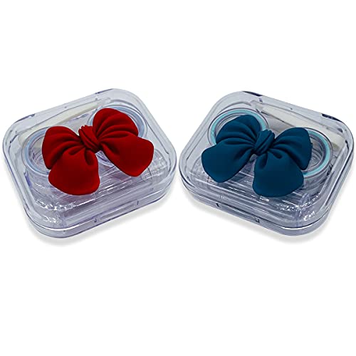 Folaxshoo 2 Pack Contact Lens Case Cute Butterfly Storage Box with Mirror Rem...