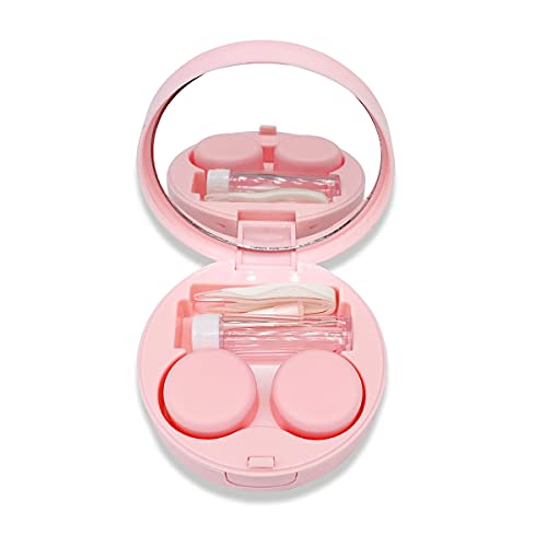 Folaxshoo Contact Lens Case with Mirror and Remover Tool Tweezers Portable Cu...