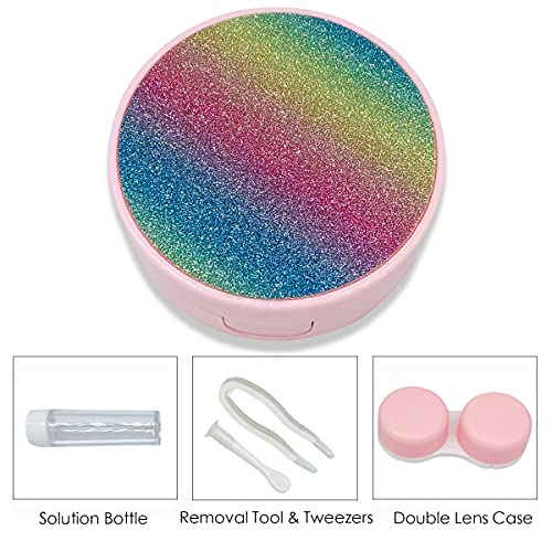Folaxshoo Contact Lens Case with Mirror and Remover Tool Tweezers Portable Cu...
