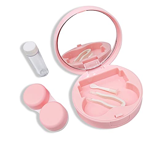 Folaxshoo Contact Lens Case with Mirror and Remover Tool Tweezers Portable Cu...