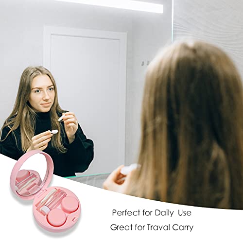 Folaxshoo Contact Lens Case with Mirror and Remover Tool Tweezers Portable Cu...