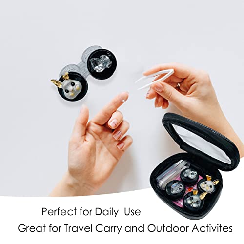 Folaxshoo Contact Lens Travel Kit Contact Lens Case Cute Eye Care Soak Storag...