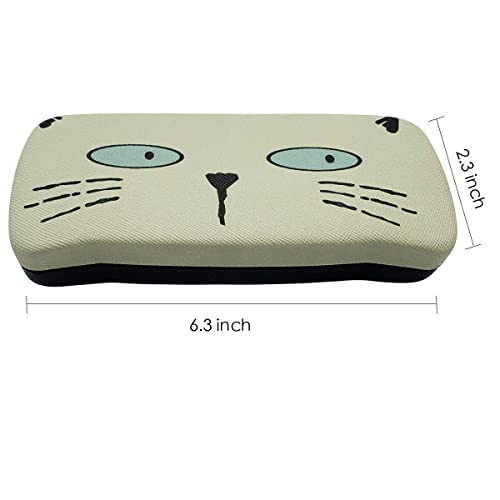 Folaxshoo Hard Clamshell Eye Glasses Case Cute Cat Face Protective Case with ...