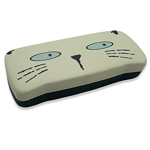Folaxshoo Hard Clamshell Eye Glasses Case Cute Cat Face Protective Case with ...