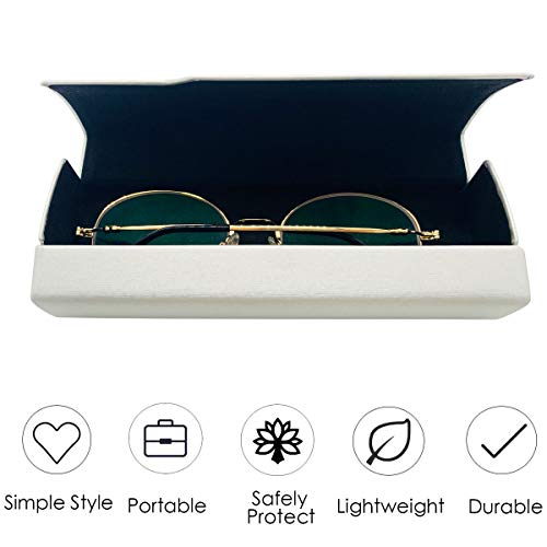 Folaxshoo Hard Shell Eyeglasses Case Unisex Eyeglass Holder Clamshell Case wi...