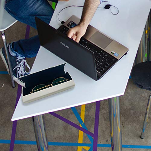 Folaxshoo Hard Shell Eyeglasses Case Unisex Eyeglass Holder Clamshell Case wi...