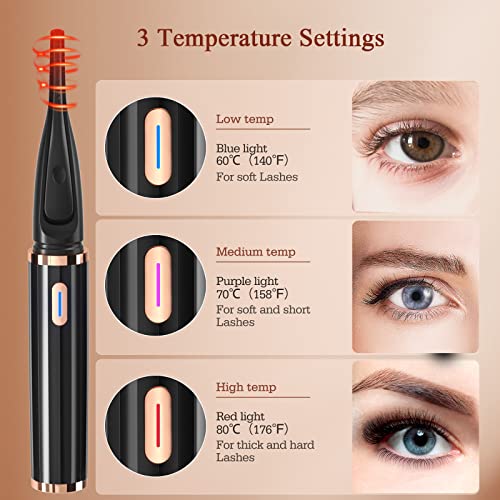 2 in 1 Heated Eyelash Curlers Kit, Electric Lash Curler with Eyelash Separato...
