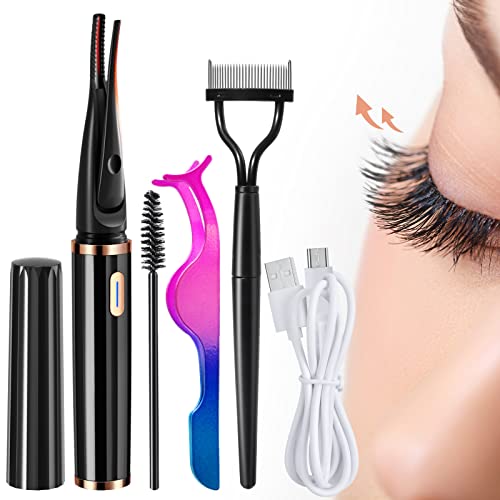 2 in 1 Heated Eyelash Curlers Kit, Electric Lash Curler with Eyelash Separato...