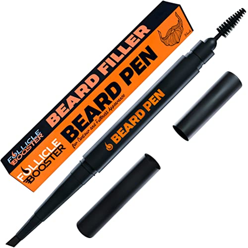 Beard Pen Filler - Jet Black - Barber Styling Pencil with Brush - Waterproof ...
