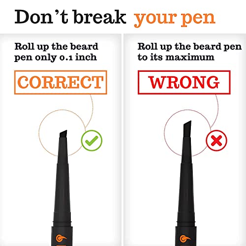 Beard Pencil Filler - Black - Barber Styling Pen with Brush - Waterproof Proo...