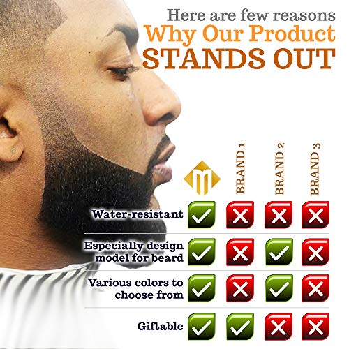 Beard Pencil Filler - Black - Barber Styling Pen with Brush - Waterproof Proo...