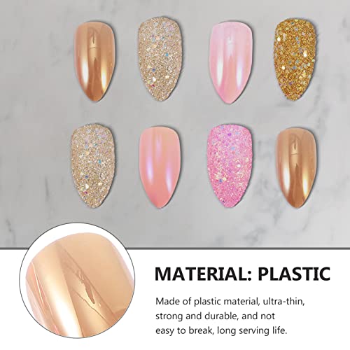 Artificial Nail False Fake Nails: Short Glitter Stiletto Fake Nails Full Cove...
