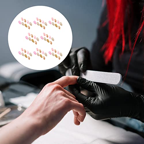 Artificial Nail False Fake Nails: Short Glitter Stiletto Fake Nails Full Cove...