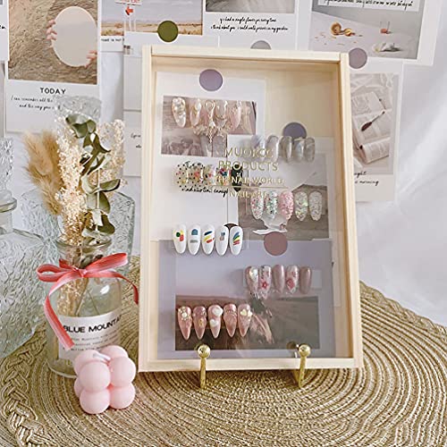 FOMIYES Nail Polish Organizer Wooden Dust- proof Makeup Bottle Holder Essenti...