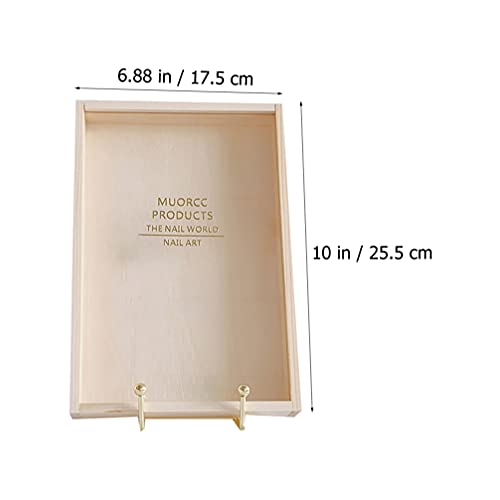 FOMIYES Nail Polish Organizer Wooden Dust- proof Makeup Bottle Holder Essenti...