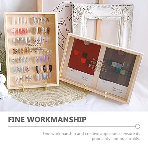 FOMIYES Nail Polish Organizer Wooden Dust- proof Makeup Bottle Holder Essenti...