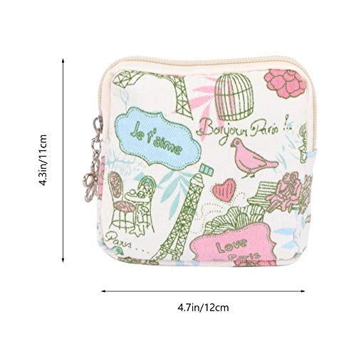 FOMIYES Portable Sanitary Napkin Storage Bag for Purse, Cotton Menstrual Pouc...