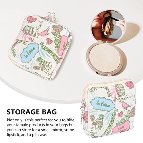 FOMIYES Portable Sanitary Napkin Storage Bag for Purse, Cotton Menstrual Pouc...