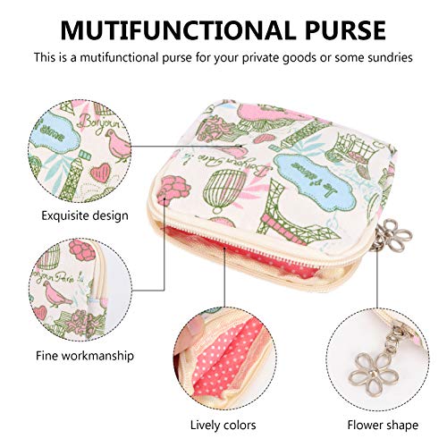 FOMIYES Portable Sanitary Napkin Storage Bag for Purse, Cotton Menstrual Pouc...