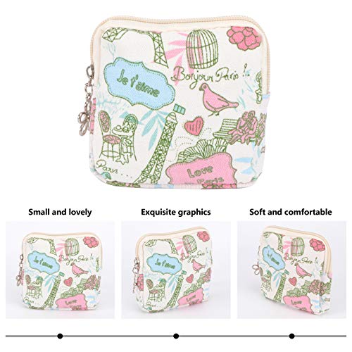 FOMIYES Portable Sanitary Napkin Storage Bag for Purse, Cotton Menstrual Pouc...