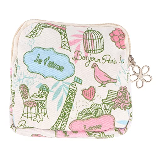 FOMIYES Portable Sanitary Napkin Storage Bag for Purse, Cotton Menstrual Pouc...