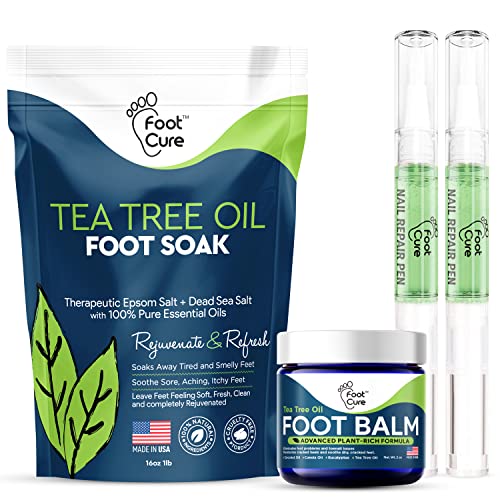 Foot Cure 3-in-1 Professional Foot Spa Kit - Tea Tree Foot Soak With Epsom Sa...