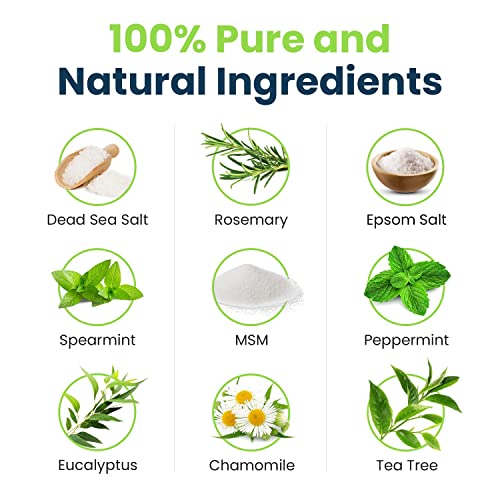 Tea Tree Oil Foot Soak with Epsom Salt - Made in USA - For Athletes, Toenail,...