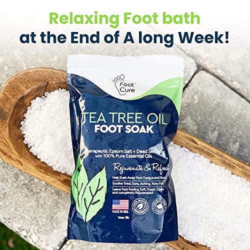 Tea Tree Oil Foot Soak with Epsom Salt - Made in USA - For Athletes, Toenail,...